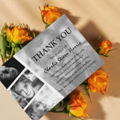 Moderne fotocollage begrafenis bedankt kaart