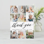 Moderne fotocollage begrafenis dank u bedankkaart (Staand voorkant)
