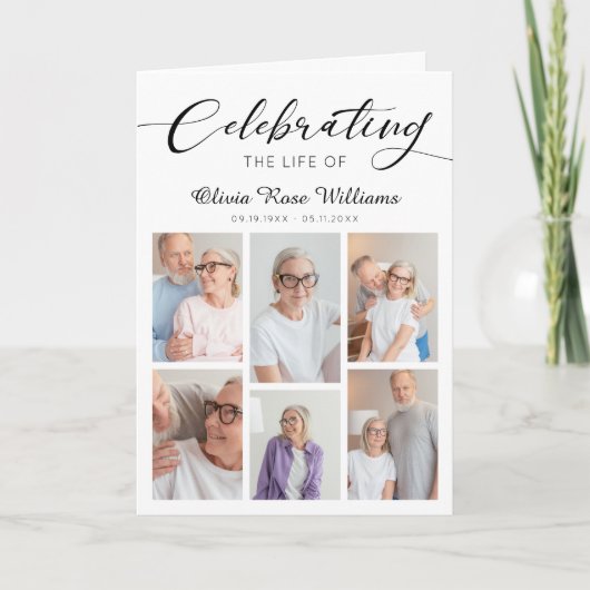 Moderne fotocollage begrafenismonument programma (Voorkant)