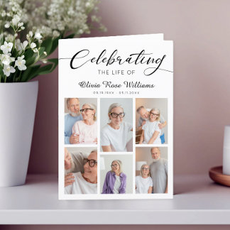 Moderne fotocollage begrafenismonument programma