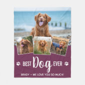 Moderne fotocollage Beste HOND Ever Pet Afbeelding Fleece Deken (Voorkant)