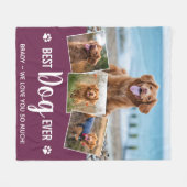 Moderne fotocollage Beste HOND Ever Pet Afbeelding Fleece Deken (Voorkant (Horizontaal))