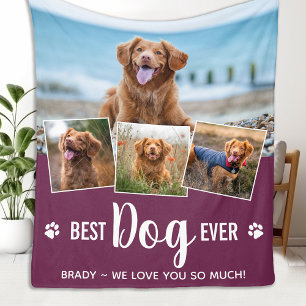 Moderne fotocollage Beste HOND Ever Pet Afbeelding Fleece Deken
