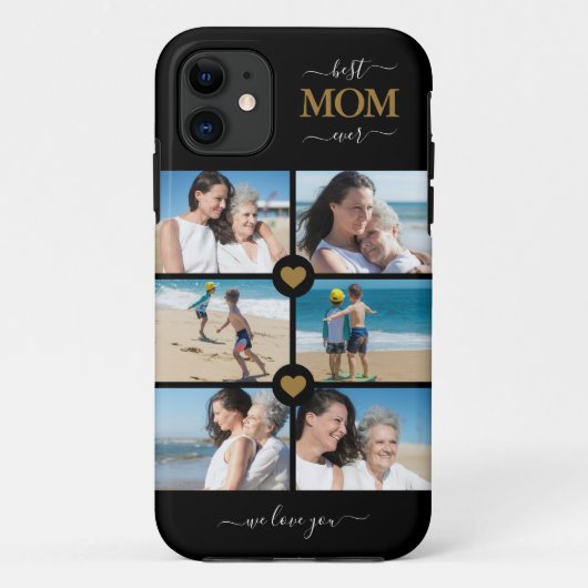 Moderne Fotocollage Beste Moeder ooit Moeder Zwart Case-Mate iPhone Case (Achterkant)