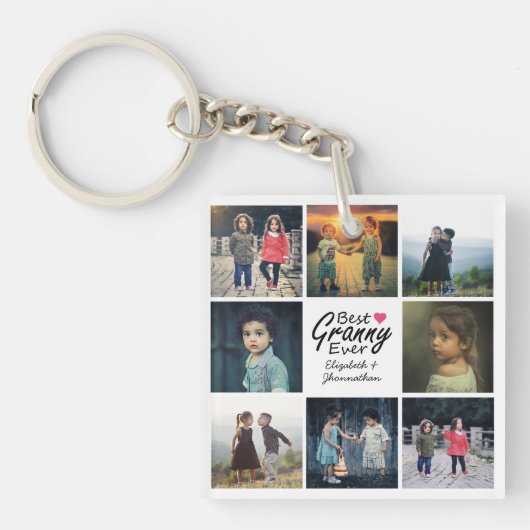 Moderne fotocollage beste oma ooit cadeau sleutelhanger (Voorkant)