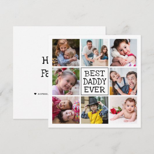 Moderne fotocollage | Beste papa ooit (Voorkant / Achterkant)