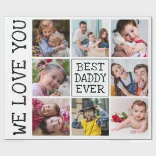 Moderne fotocollage Beste papa ooit Cadeaupapier