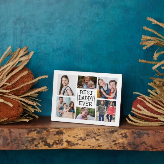Moderne fotocollage | Beste papa ooit Fotoplaat (Zijkant)