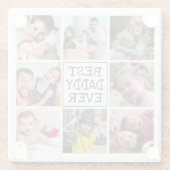 Moderne fotocollage | Beste papa ooit Glazen Onderzetter (Achterkant)