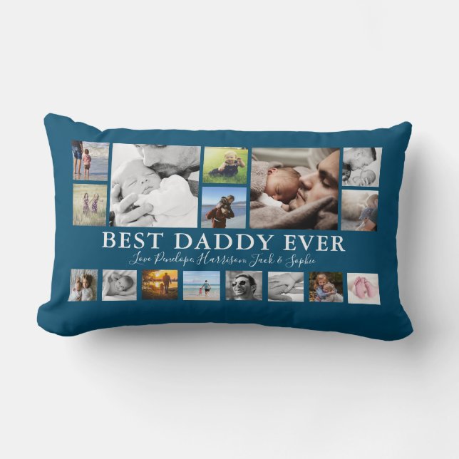 Moderne fotocollage 'Beste papa ooit' Kussen (Voorkant)