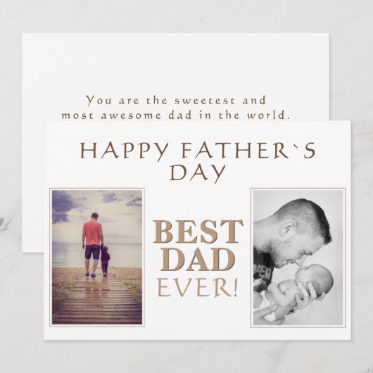 Moderne Fotocollage Beste Papa Ooit Vaderdag Ca Kaart (Voorkant / Achterkant)
