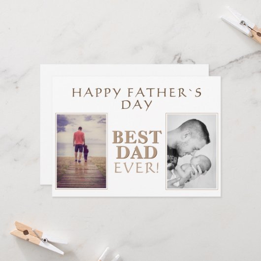 Moderne Fotocollage Beste vader ooit Vaderdag Ca Kaart (Voorkant / Achterkant in situ)
