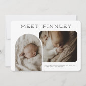 Moderne Fotocollage Boog Vorm Geboorteaankondiging (Voorkant)