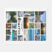 Moderne Fotocollage Borstel Script HERINNERINGEN W Fleece Deken (Voorkant (Horizontaal))