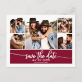 Moderne fotocollage bruiloft bewaart de datum briefkaart (Voorkant)