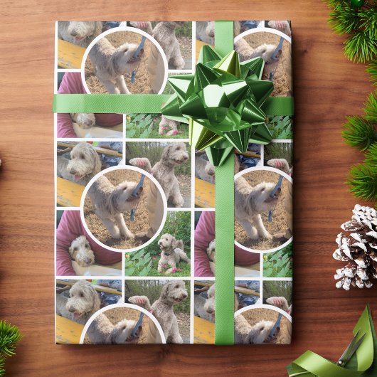 Moderne fotocollage cadeaupapier