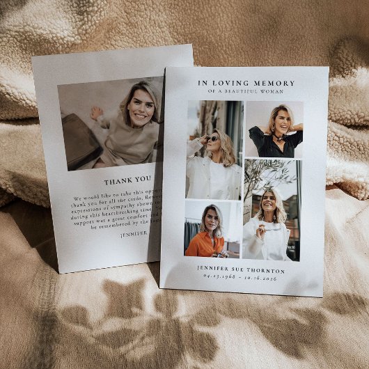 Moderne Fotocollage Condoleance  Bedankkaart