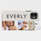 Moderne fotocollage crème initiaal monogram Case-Mate iPhone case (Achterkant (horizontaal))