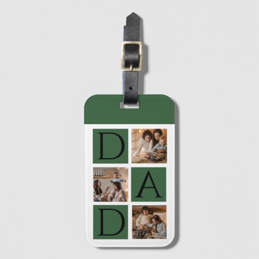 Moderne fotocollage "Daddy" Bagagelabel (Voorkant (verticaal))