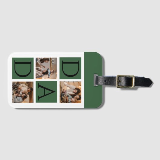 Moderne fotocollage "Daddy" Bagagelabel (Voorkant (horizontaal))