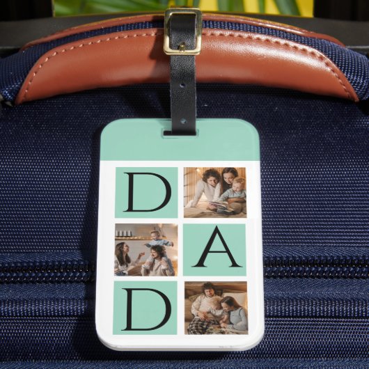 Moderne fotocollage "Daddy" Bagagelabel (Voorkant Insitu 2)