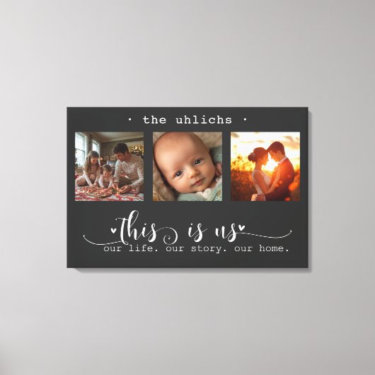 Moderne fotocollage dit zijn wij canvas afdruk (Voorkant)