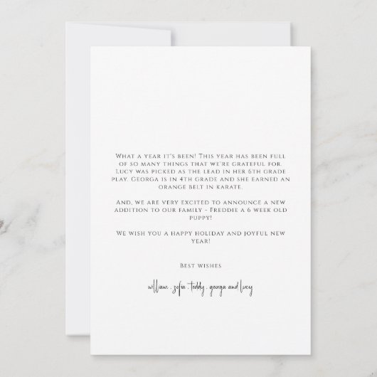 Moderne fotocollage dubbelzijdige kerst Plat Feestdagenkaart (Achterkant)