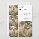 Moderne fotocollage eindexamenfeest kaart (Achterkant)