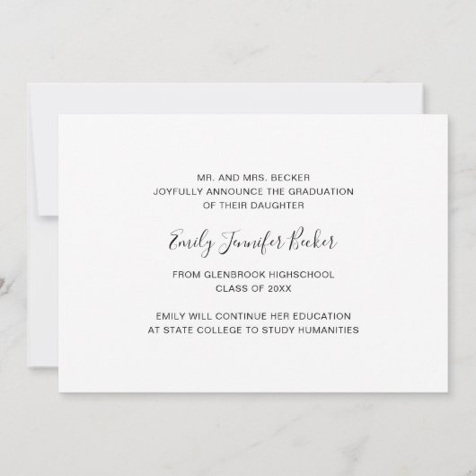 Moderne fotocollage Elegant Afstuderen Aankondiging (Achterkant)