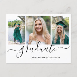 Moderne fotocollage Elegant Afstuderen Aankondigingskaart