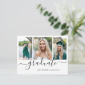 Moderne fotocollage Elegant Afstuderen Aankondigingskaart (Staand voorkant)