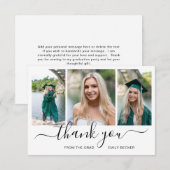 Moderne fotocollage Elegant Afstuderen Bedankkaart (Voorkant / Achterkant)