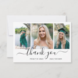 Moderne fotocollage Elegant Afstuderen Bedankkaart