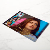 Moderne fotocollage Elegant Afstuderen Folie Uitnodiging (Gedraaid)