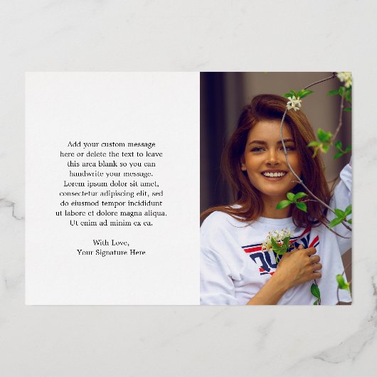 Moderne fotocollage Elegant Afstuderen Folie Uitnodiging (Achterkant)