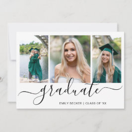 Moderne fotocollage Elegant Afstuderen Kaart