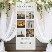 Moderne Fotocollage Elegant Bruiloft Welkom Spandoek