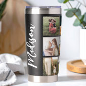 Moderne Fotocollage Elegant Script Monogram Naam Geïsoleerde Drinkbeker