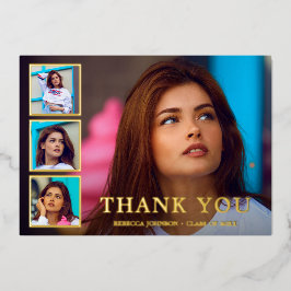 Moderne Fotocollage Elegante Afstuderen Folie Uitnodiging