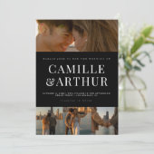 Moderne fotocollage Elegante stijlvolle bruiloft Kaart (Staand voorkant)