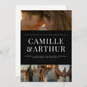 Moderne fotocollage Elegante stijlvolle bruiloft Kaart (Voorkant / Achterkant)