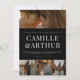 Moderne fotocollage Elegante stijlvolle bruiloft Kaart