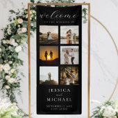 Moderne Fotocollage Elegante Trouwbegroeting Spandoek