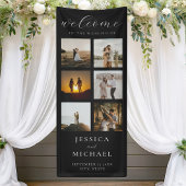 Moderne Fotocollage Elegante Trouwbegroeting Spandoek