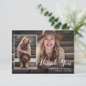 Moderne fotocollage en bericht bedankkaart (Staand voorkant)