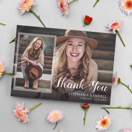 Moderne fotocollage en bericht bedankkaart