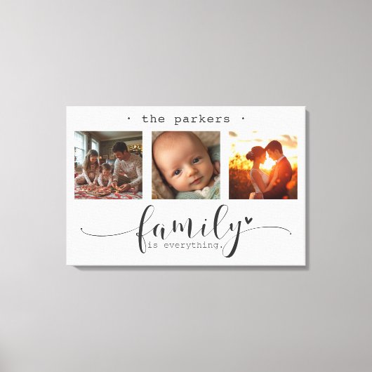 Moderne fotocollage familie is alles canvas afdruk (Voorkant)