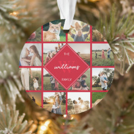 Moderne fotocollage familie Monogram Ornament