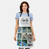 Moderne Fotocollage Familie Quote Typografie Naam Schort (Gedragen)