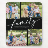 Moderne Fotocollage Familie Script Erfstuk Muismat (Voorkant)